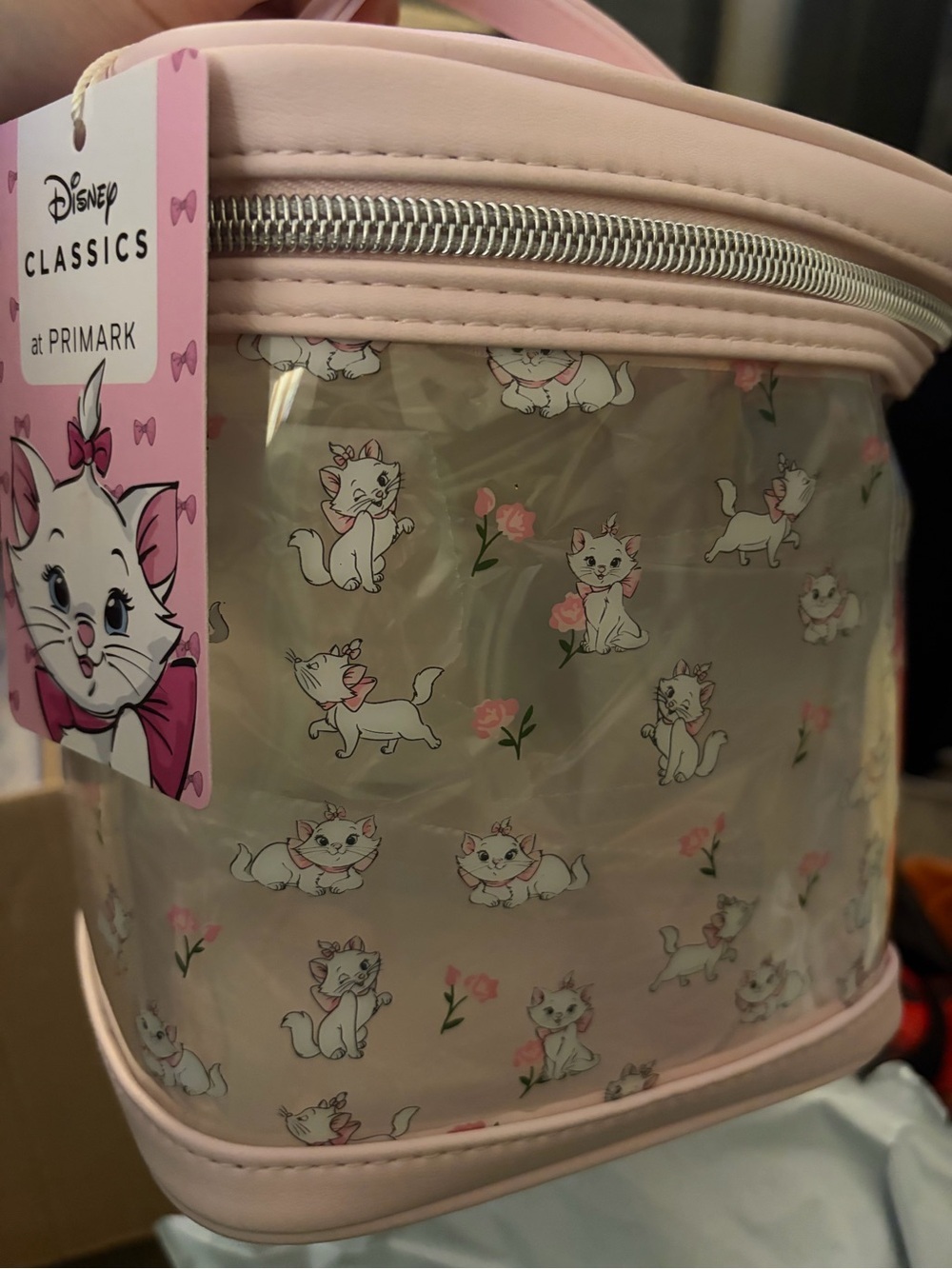 Disney Classics x Primark Marie Clear Pink Cosmetic Bag